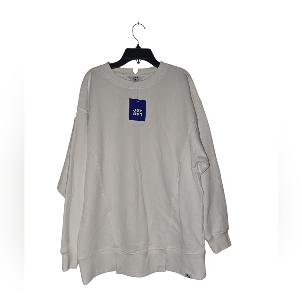 Womens JoyLab Relaxed Fit White Sweatshirt, NWT!!